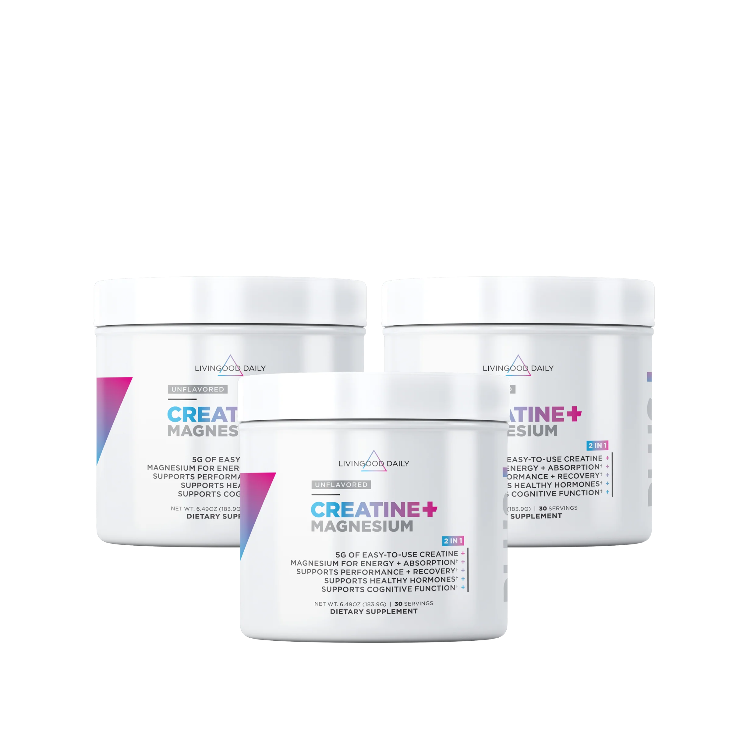 Livingood Daily Creatine + Magnesium (3-Pack)
